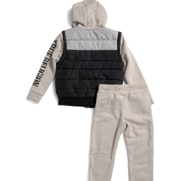 True Religion Black and Cream Kids' Hoodie and Jogger Set - Picture 2 of 2